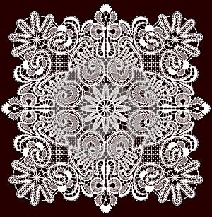 White Vector Lace Doily Frame